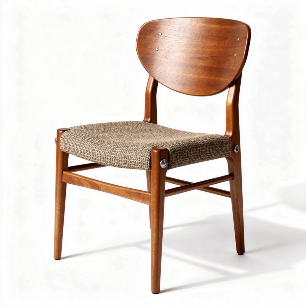 Chaise en bois brun avec assise en jute tressé dimensions 45 x 45 x 80cm