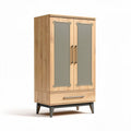 Armoire en bois avec portes en verre et tiroir dimensions 80 x 40 x 180cm