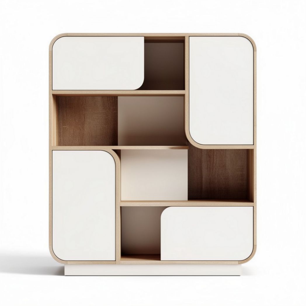 Rangement en bois avec portes en blanc et dimensions 80 x 35 x 100 cm