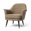 Fauteuil en tissu beige avec pieds en métal noir dimensions 75 x 75 x 80cm