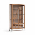 Vitrine en bois et verre de 90 x 40 x 180 cm pour rangement décoratif