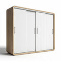 Armoire moderne en bois avec portes coulissantes blanches 150 x 50 x 100cm