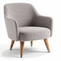 Fauteuil en tissu gris clair avec pieds en bois de 80 x 80 x 75cm
