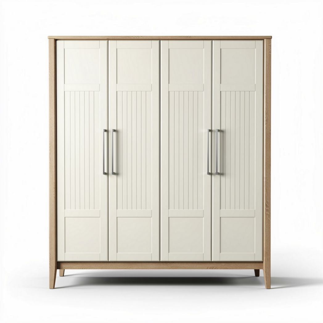 Armoire moderne en bois et métal de couleur blanche 180 x 120 x 50cm