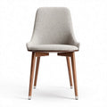 Chaise en tissu gris avec pieds en bois de noyer dimensions 45 x 55 x 85cm