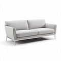 Canapé en tissu gris clair 180 x 80 x 70 cm avec structure en métal argenté