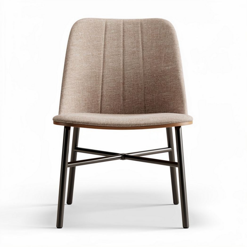 Chaise en tissu beige avec structure en métal dimensions 45 x 55 x 85cm